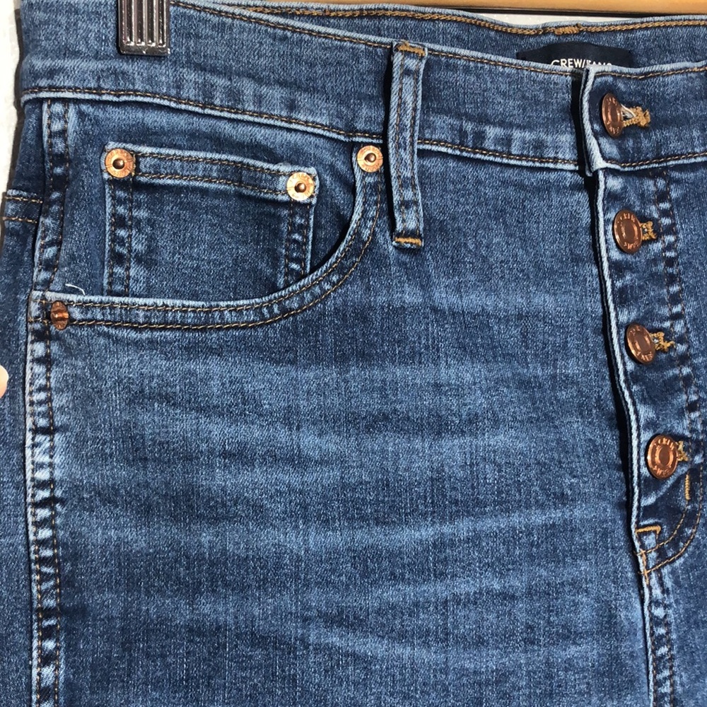 J. CREW | Vintage Straight Button Fly Raw Hem Denim Blue Jeans size 29 - Picture 6 of 14